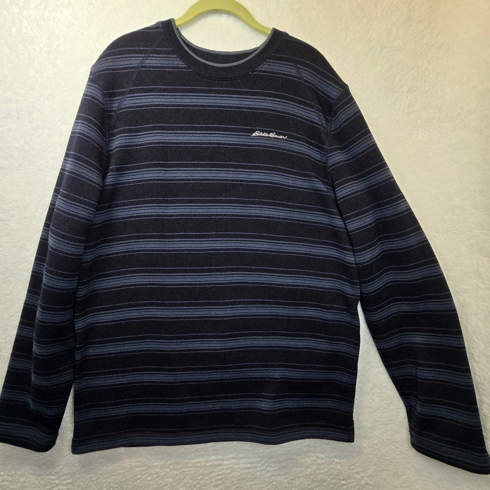 Eddie Bauer Mens Large Tall Thick Chunky Sweater Outdoors Emroidered Logo Basic‎